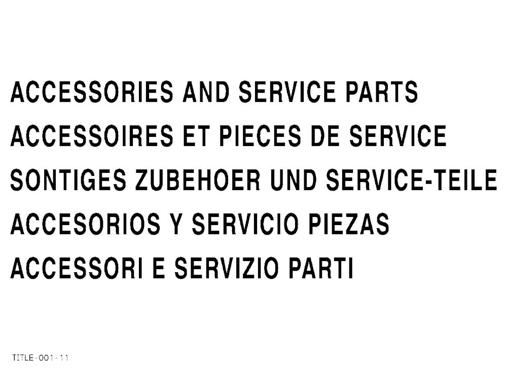 Accessories And Service Parts