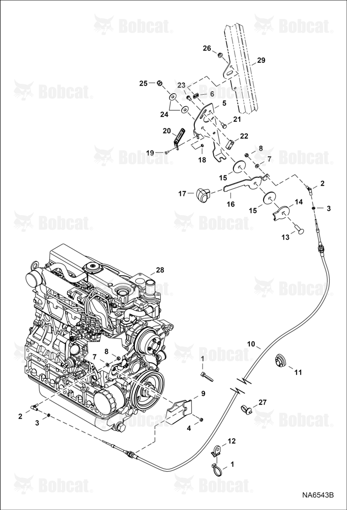Engine Speed Control (Manual Controls) (Single Cable) (Blue) (Engine Serial # V2403-B******)