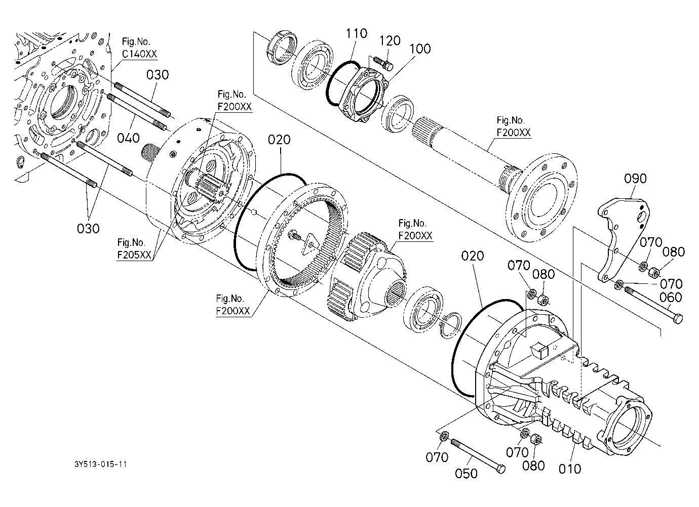 Rear Axle Case Lh