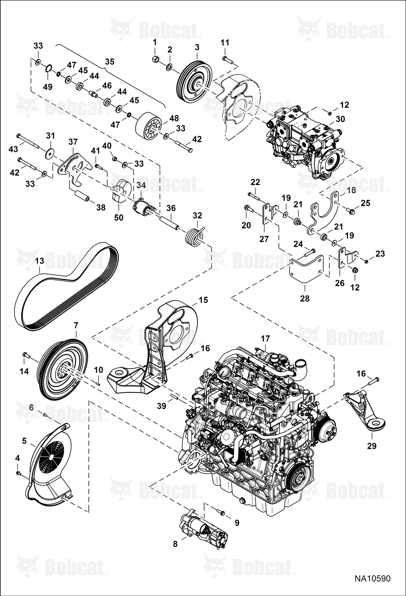 Engine & Attaching Parts (Belt Drive System)