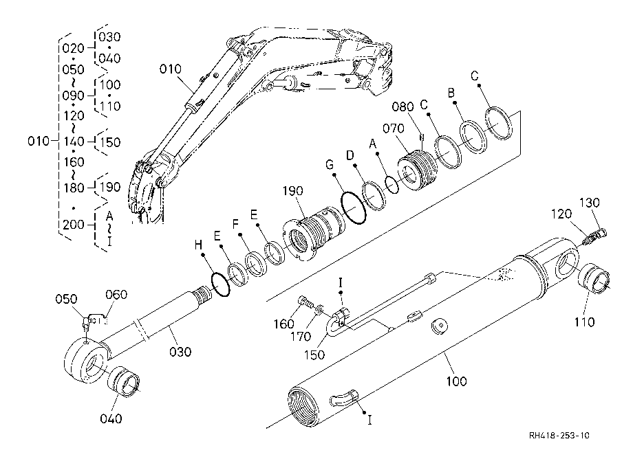Arm Cylinder And Component Parts