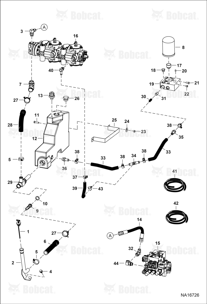 Hydrostatic Circuitry (Tank & FIlter) (Walvoil Mcv Mounting)