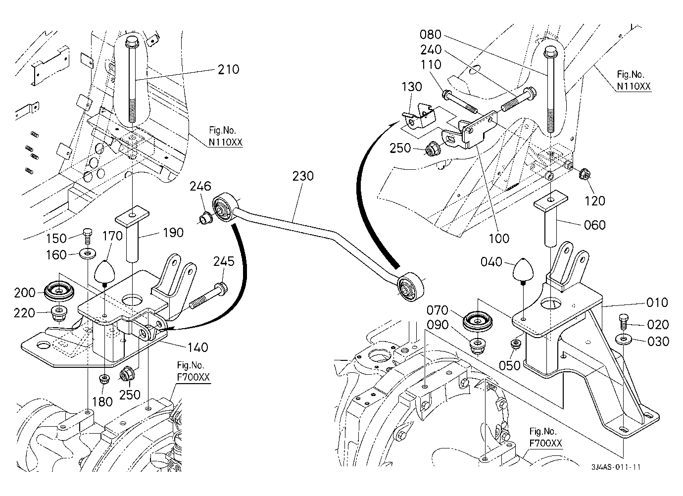 Cab Bracket Rear [W/O Assisted Parking Brake]