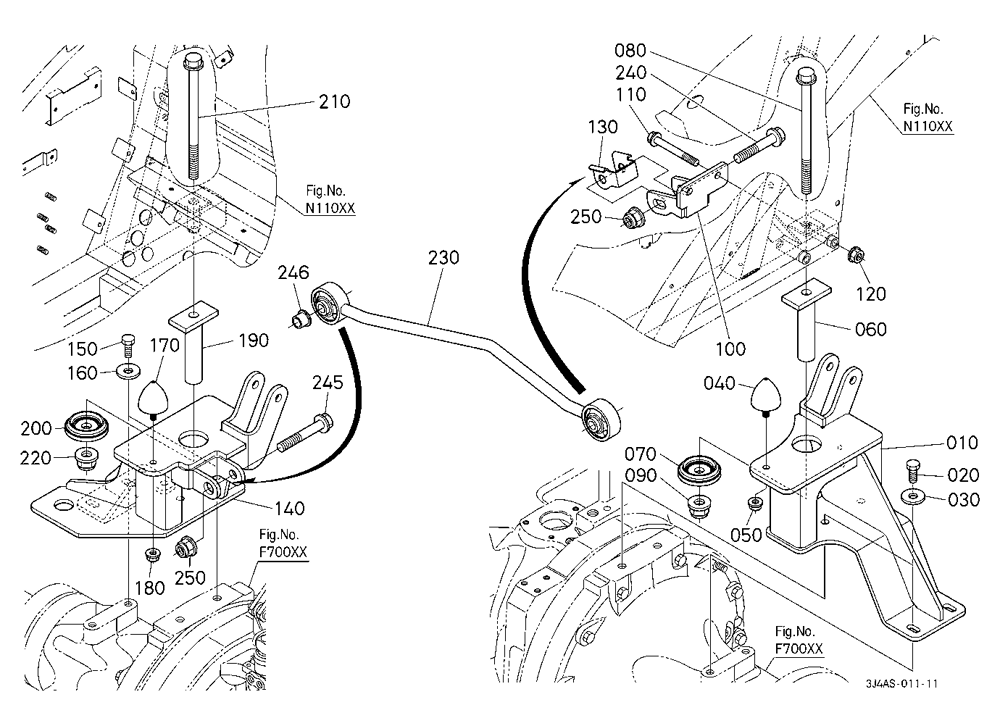 Cab Bracket Rear [W/O Assisted Parking Brake]