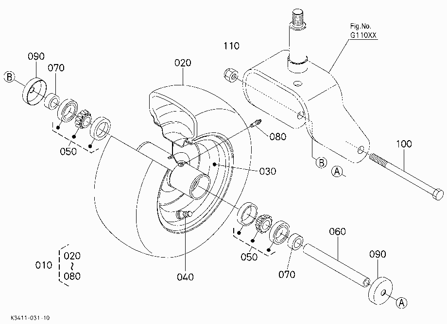 FRONT WHEEL (13*5.0-6)