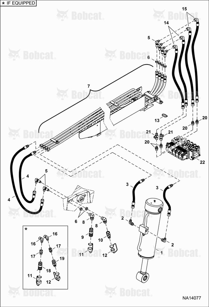 Hydraulic Circuitry (Tilt & Auxiliary) B41911001 - B41916000