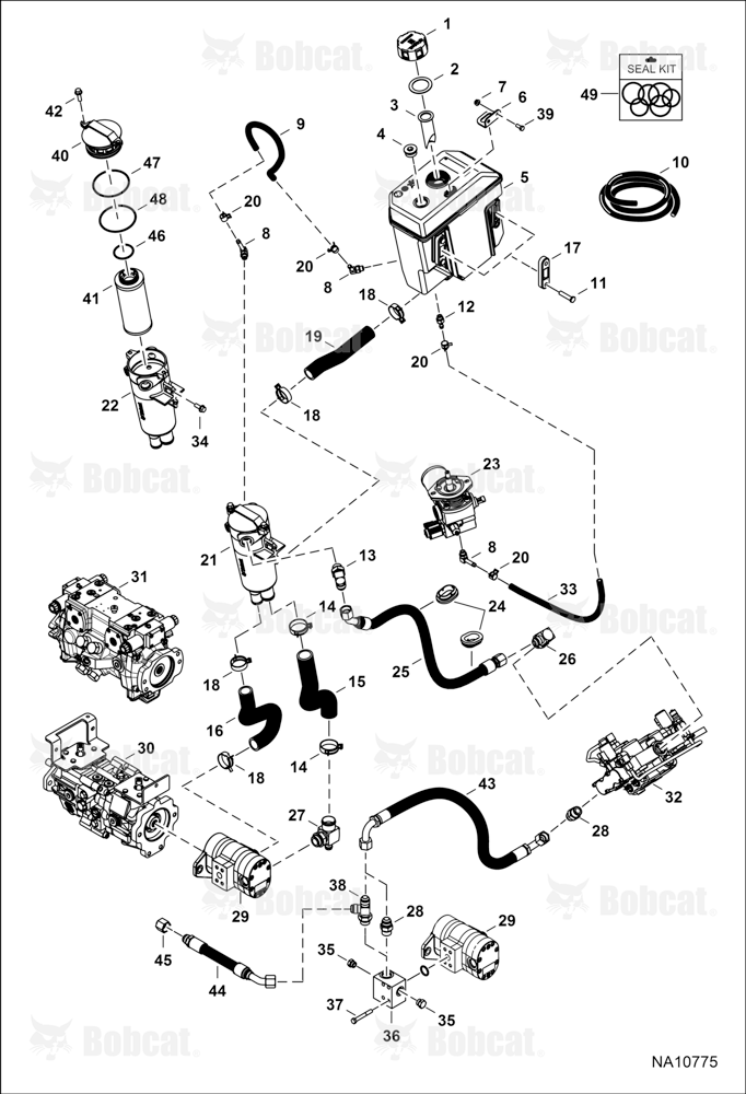 Hydrostatic Circuitry (Tank & Filter) B3H111001 - B3H112906