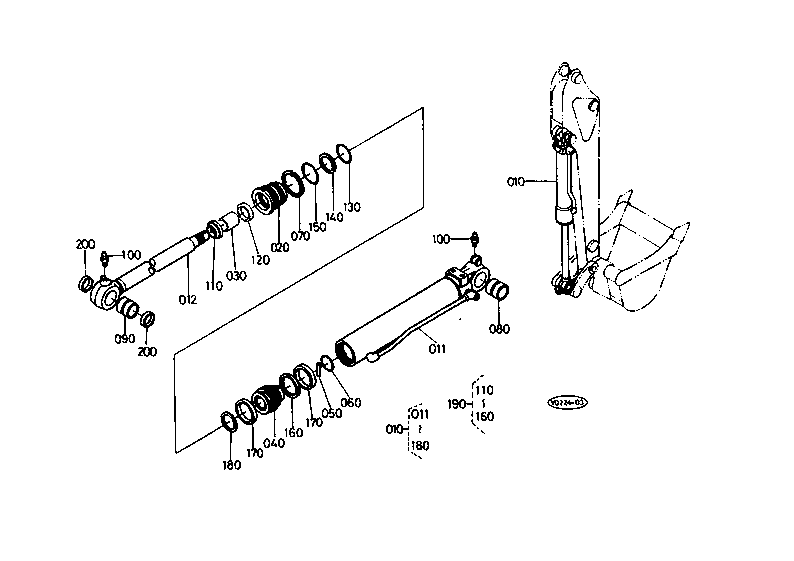 Bucket Cylinder and Component Parts [Kh-61(H)]