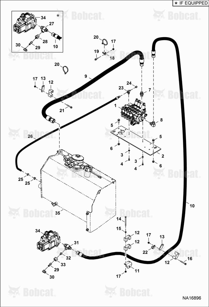 Hydraulic Circuitry (Control Valve) (Main)  B41416001 & Above, B41616001 & Above