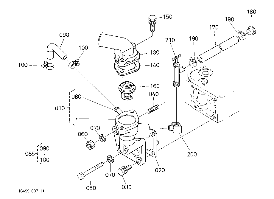 Water Flange And Thermostat