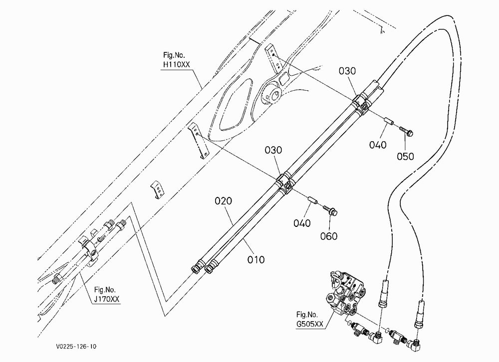 OIL PIPING (BUCKET REAR) [MANUAL HITCH]