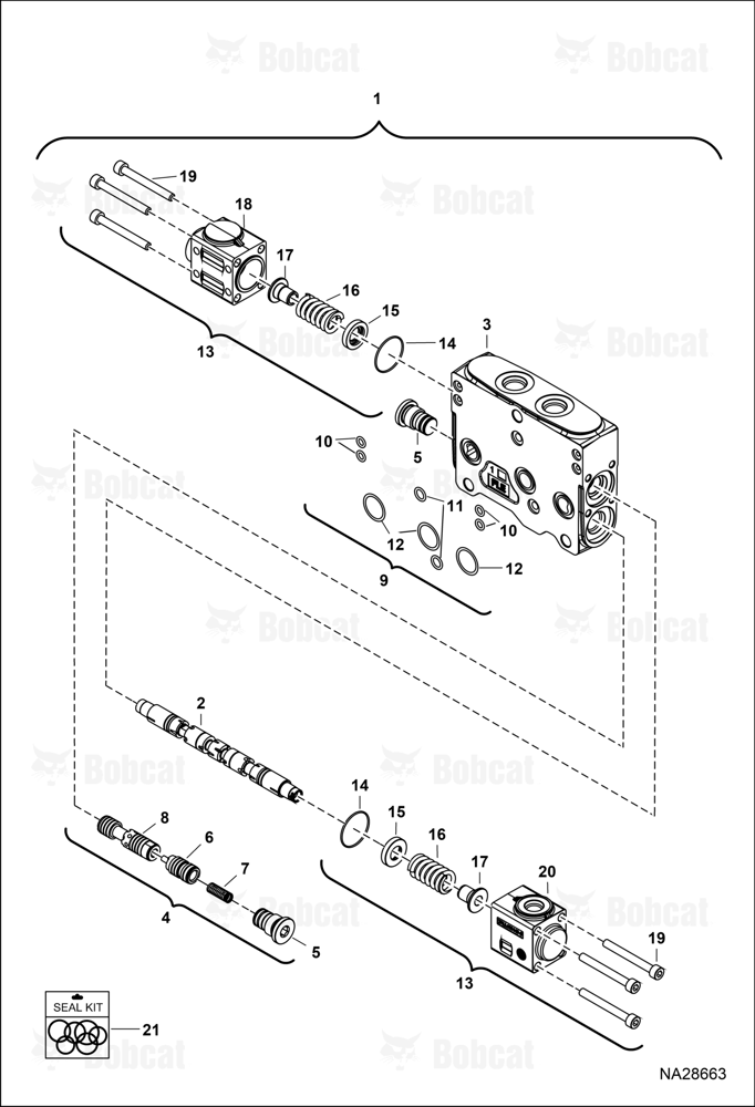 Hydraulic Control Valve (LH Travel Section)