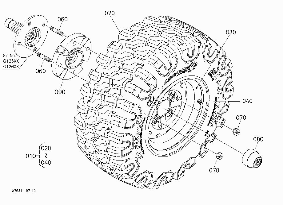 FRONT WHEEL (25*10-12,AP)
