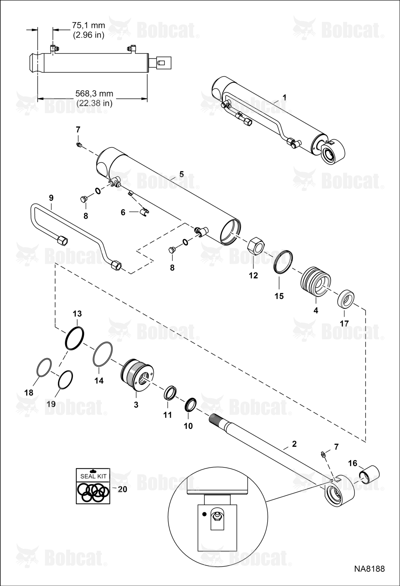 Tilt Cylinder (LH)  B47711001 - B47715400