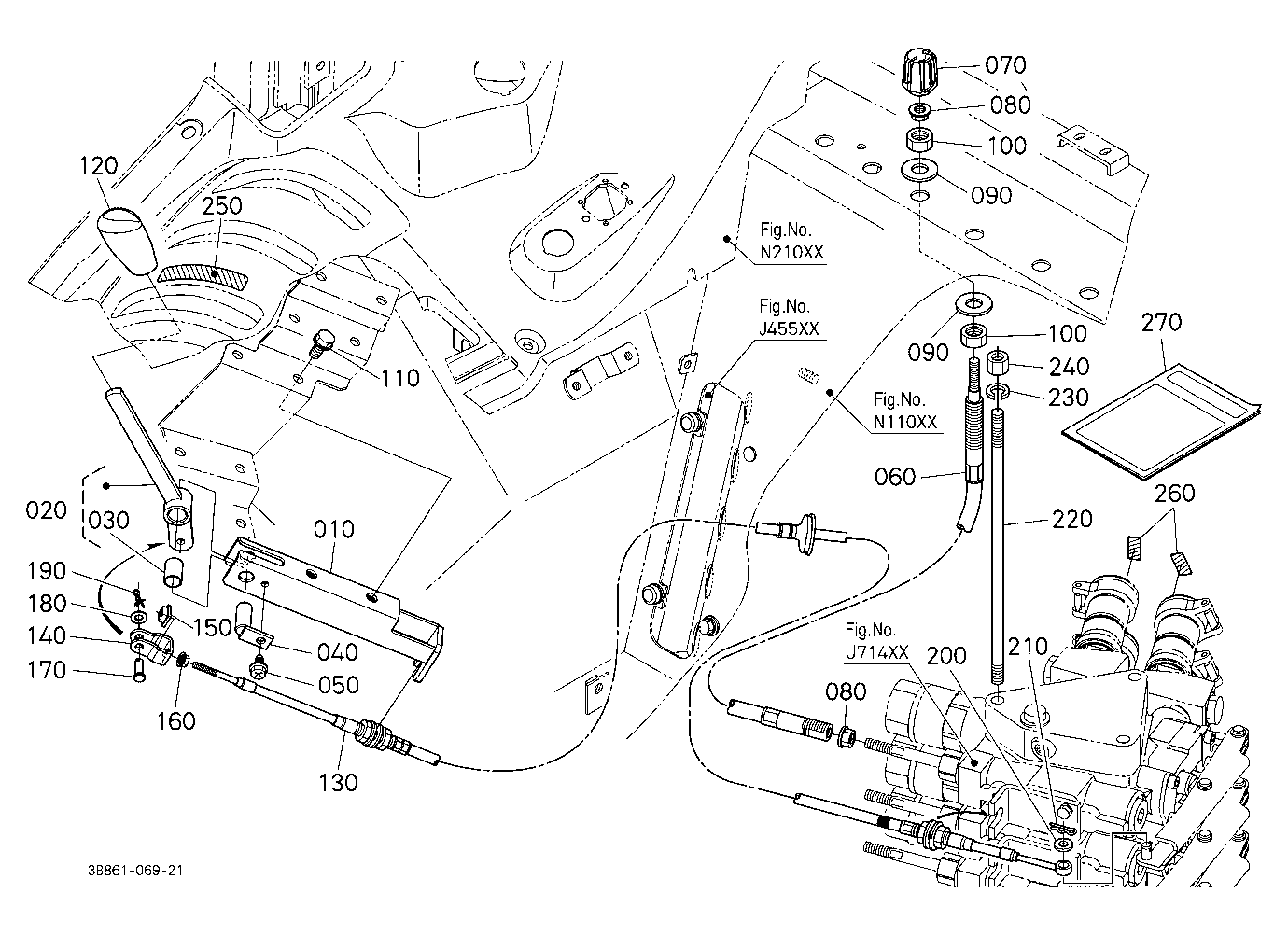 Auxiliary Control Valve Lever Kit (3Rd) (W/G No.M8