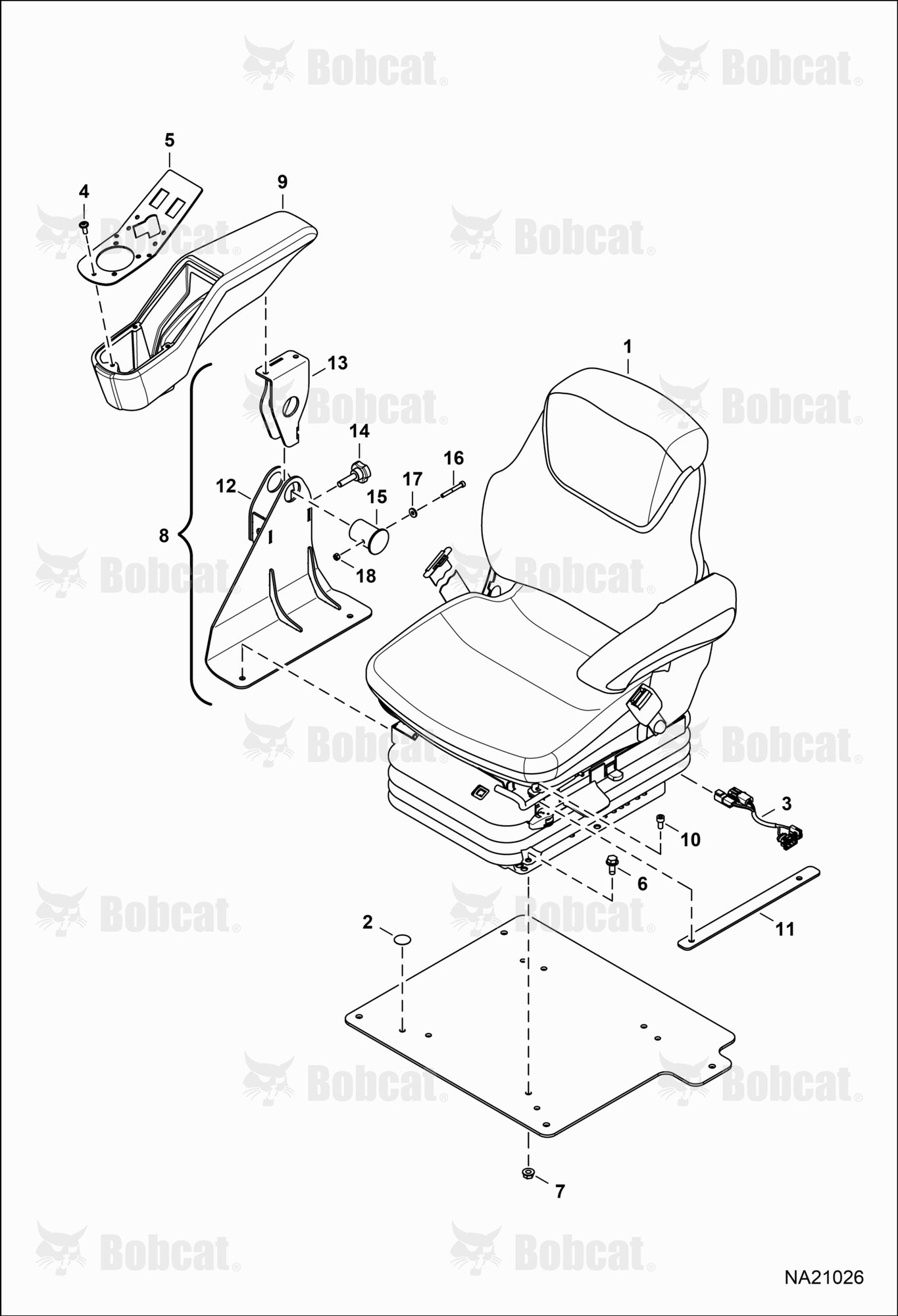 Operator Seat (Air Suspension) (W/Joystick Mount)