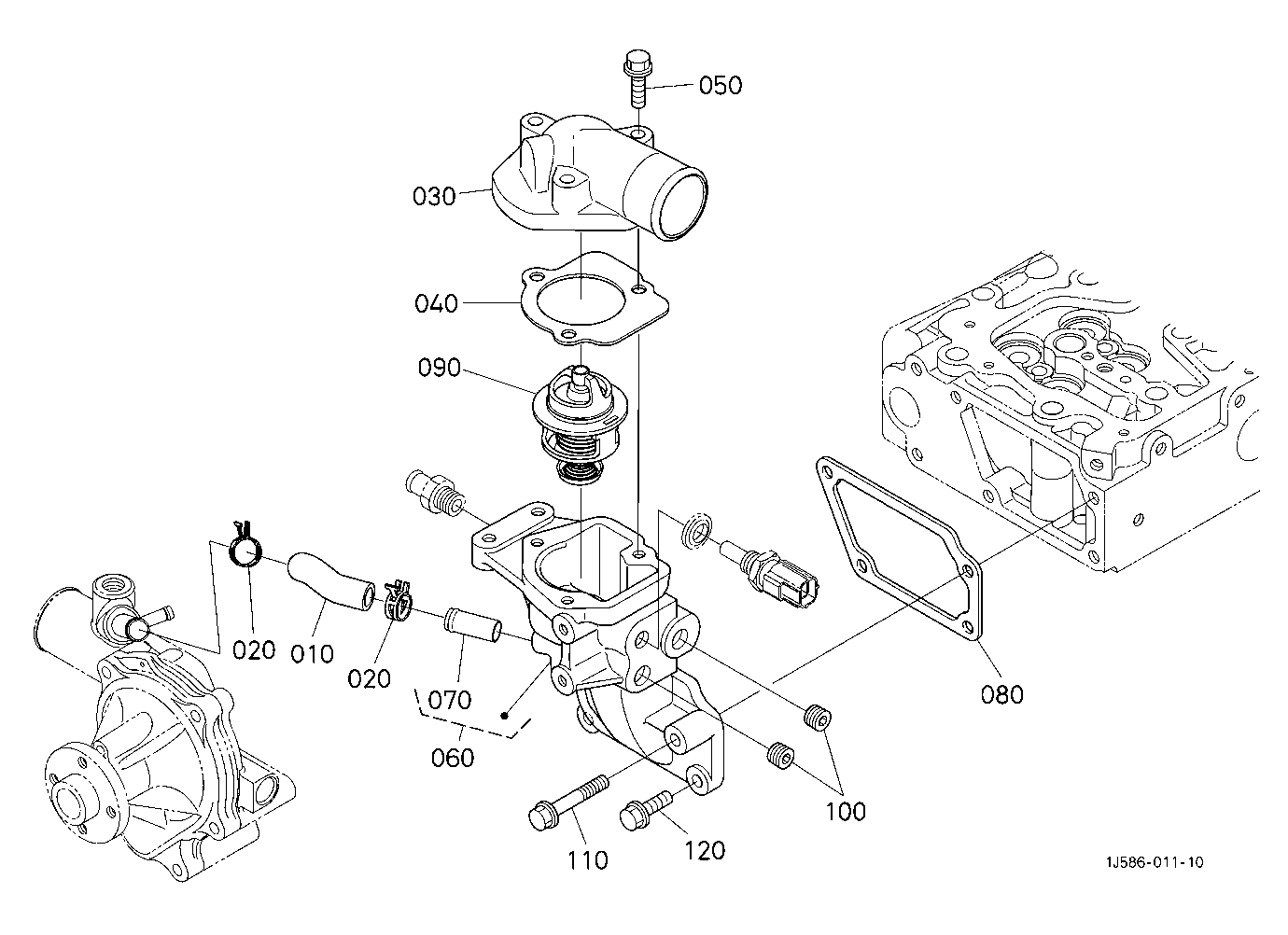 Water Flange And Thermostat