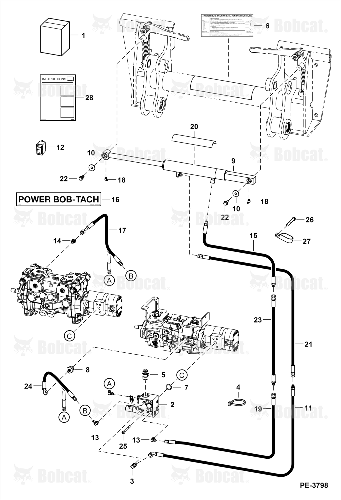 Power BOB-TACH (Kit) (Bottom Mounted Cylinder Ports)