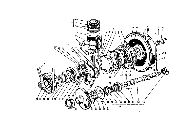 Crank Shaft Cam Shaft And Piston