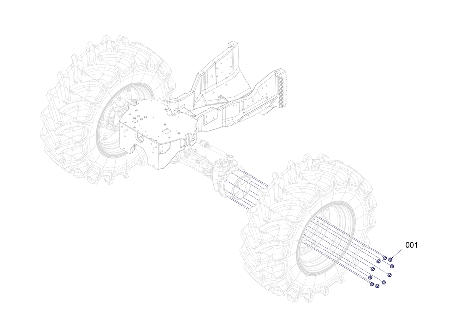 Front Wheel Mounting Assembly - Range 1