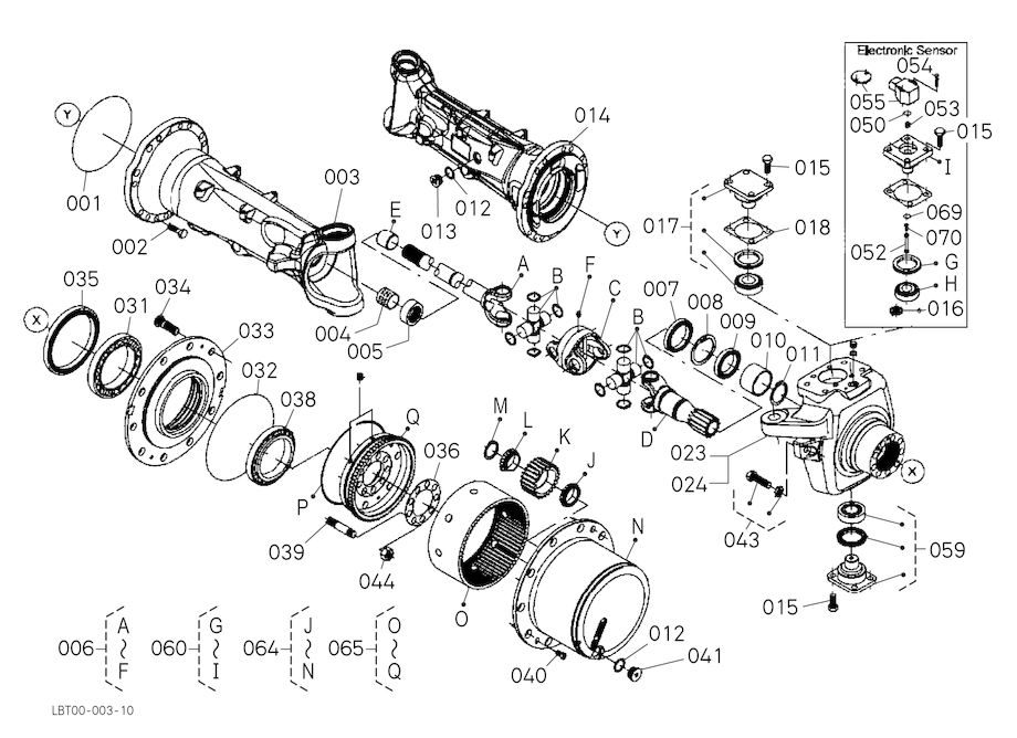 Hub Reduction, Front Axle, Range 1