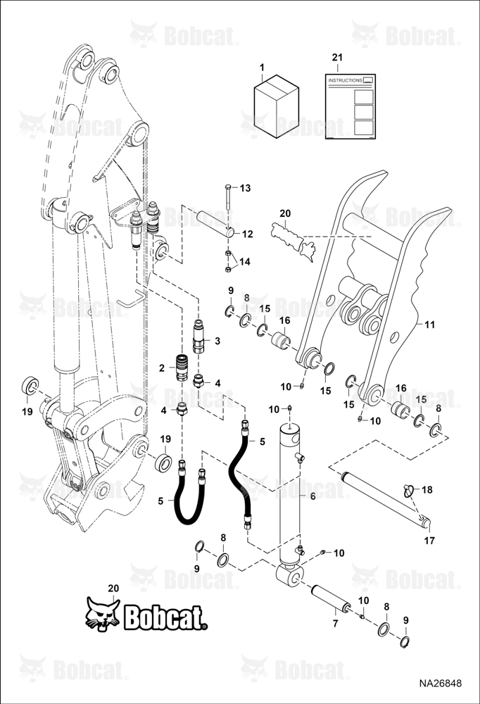 Clamp (Kit) (W/Tag) (W/Aux) (E26, E32 & E35)  AFM100101 & Above