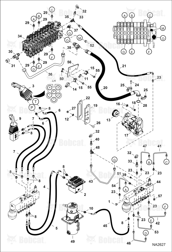 Hydraulic Circuitry (Manifold & Pump) (W/Angle Blade)