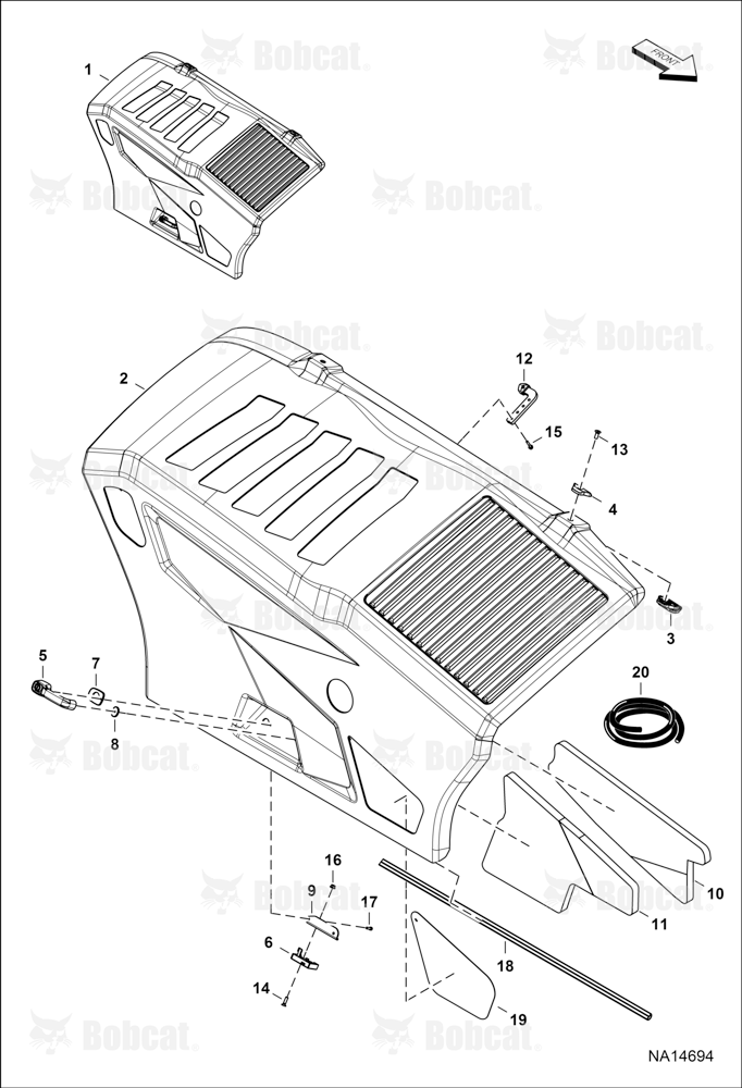 Engine Basket & Hood (Hood Assembly) (W/One-piece Handle & Unlock Button)