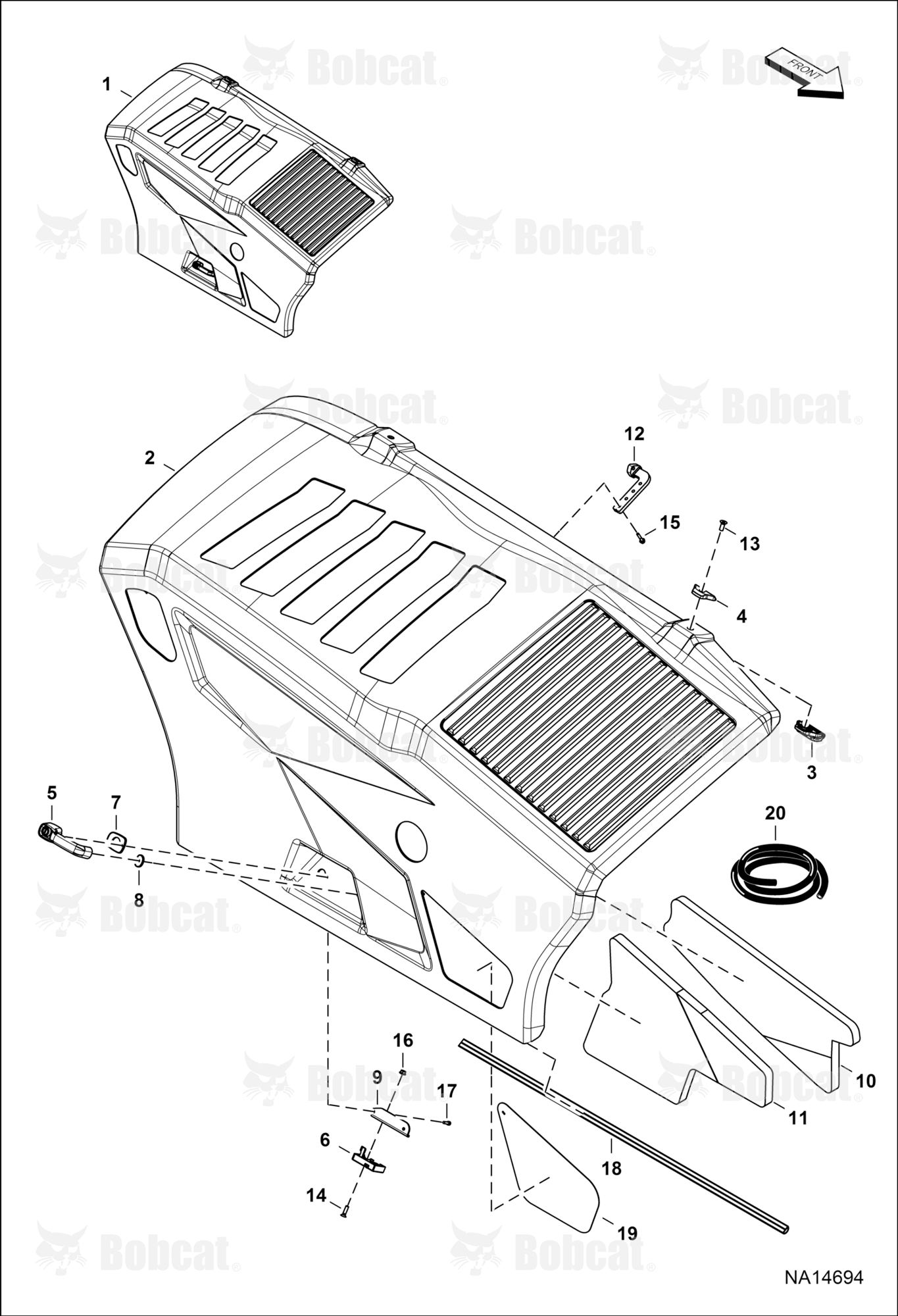 Engine Basket & Hood (Hood Assembly) (W/One-piece Handle & Unlock Button)