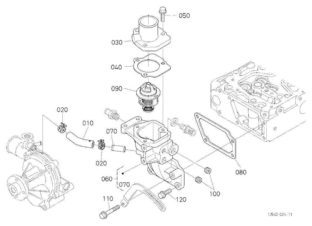Water Flange And Thermostat