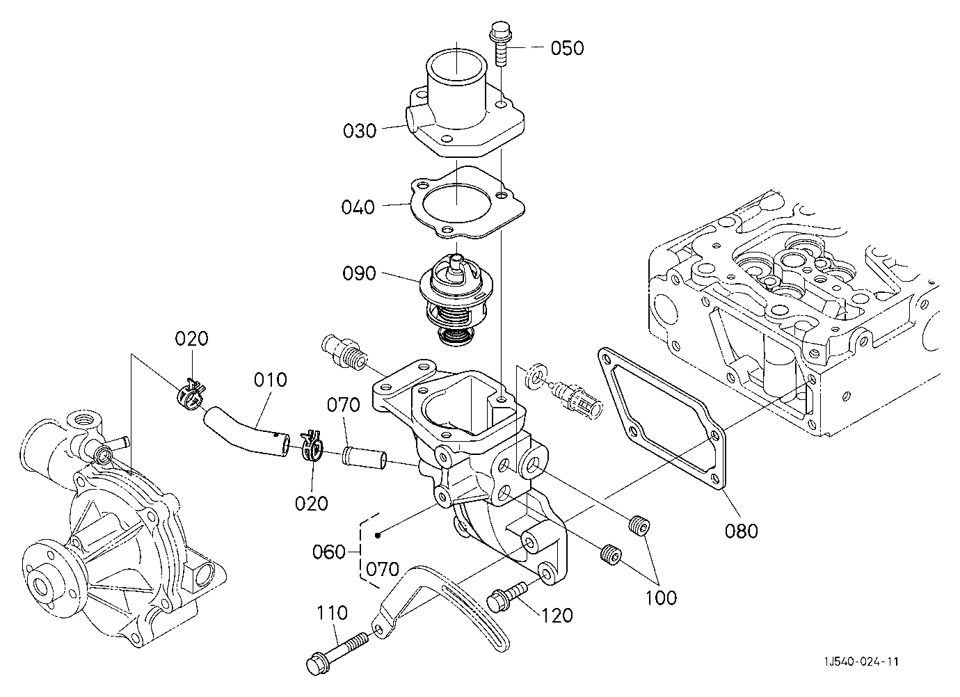 Water Flange And Thermostat
