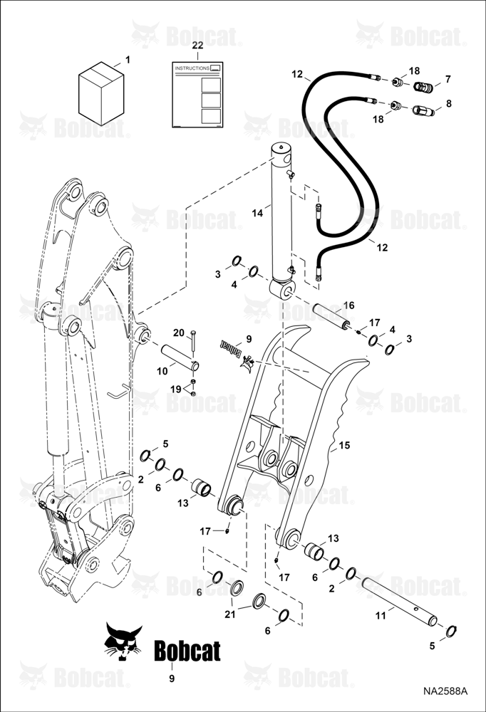 Clamp (Kit) (R2-Series E42) (W/Tag Bucket) (Class 3) AJ6B00101 & Above