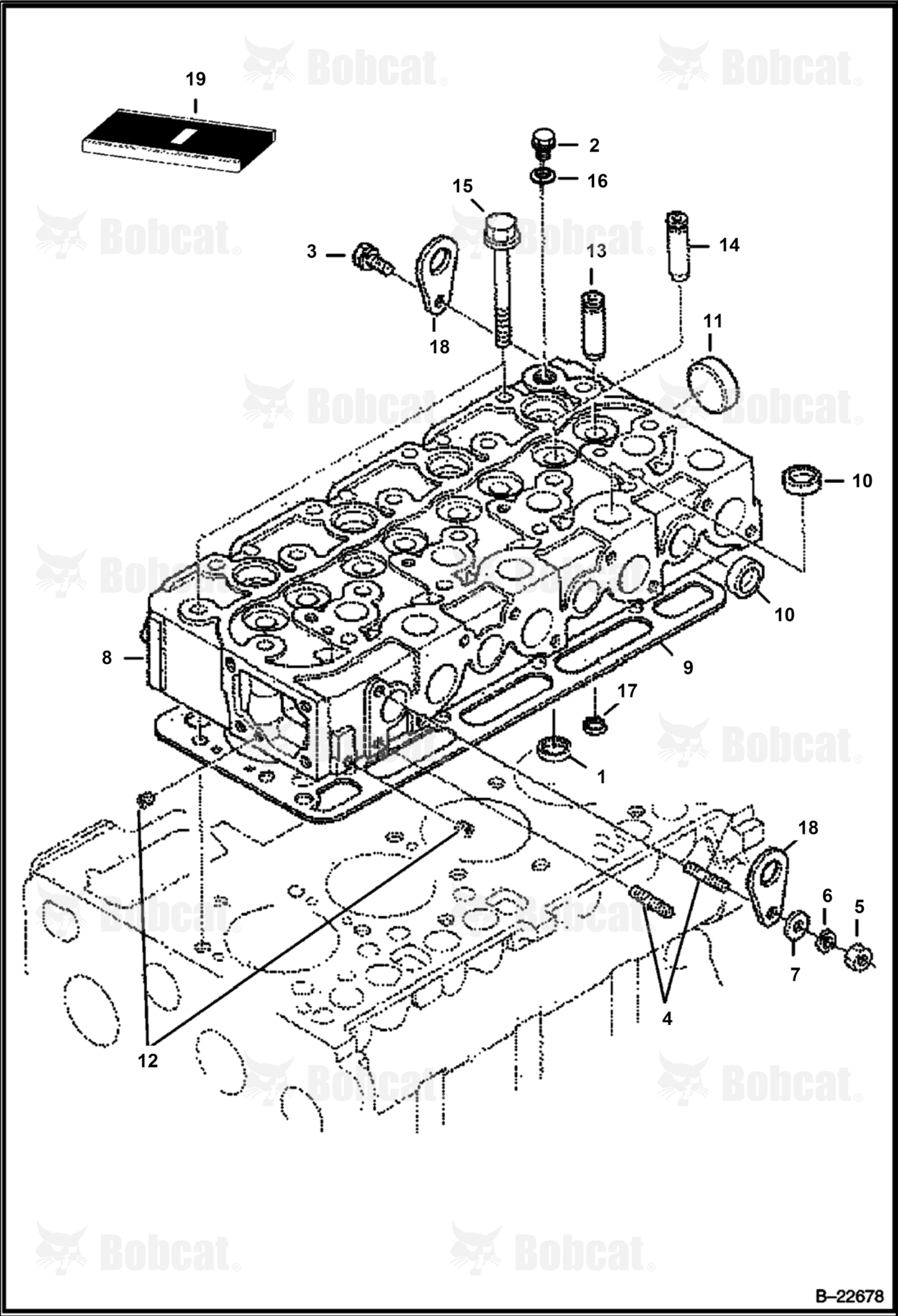 Cylinder Head (Kubota - V2203MDI - Tier II)  525211001 & Above, 525311001 & Above