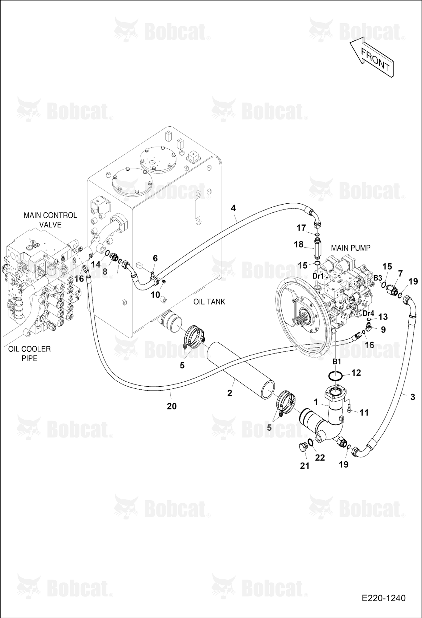 Oil Cooler Piping (One)