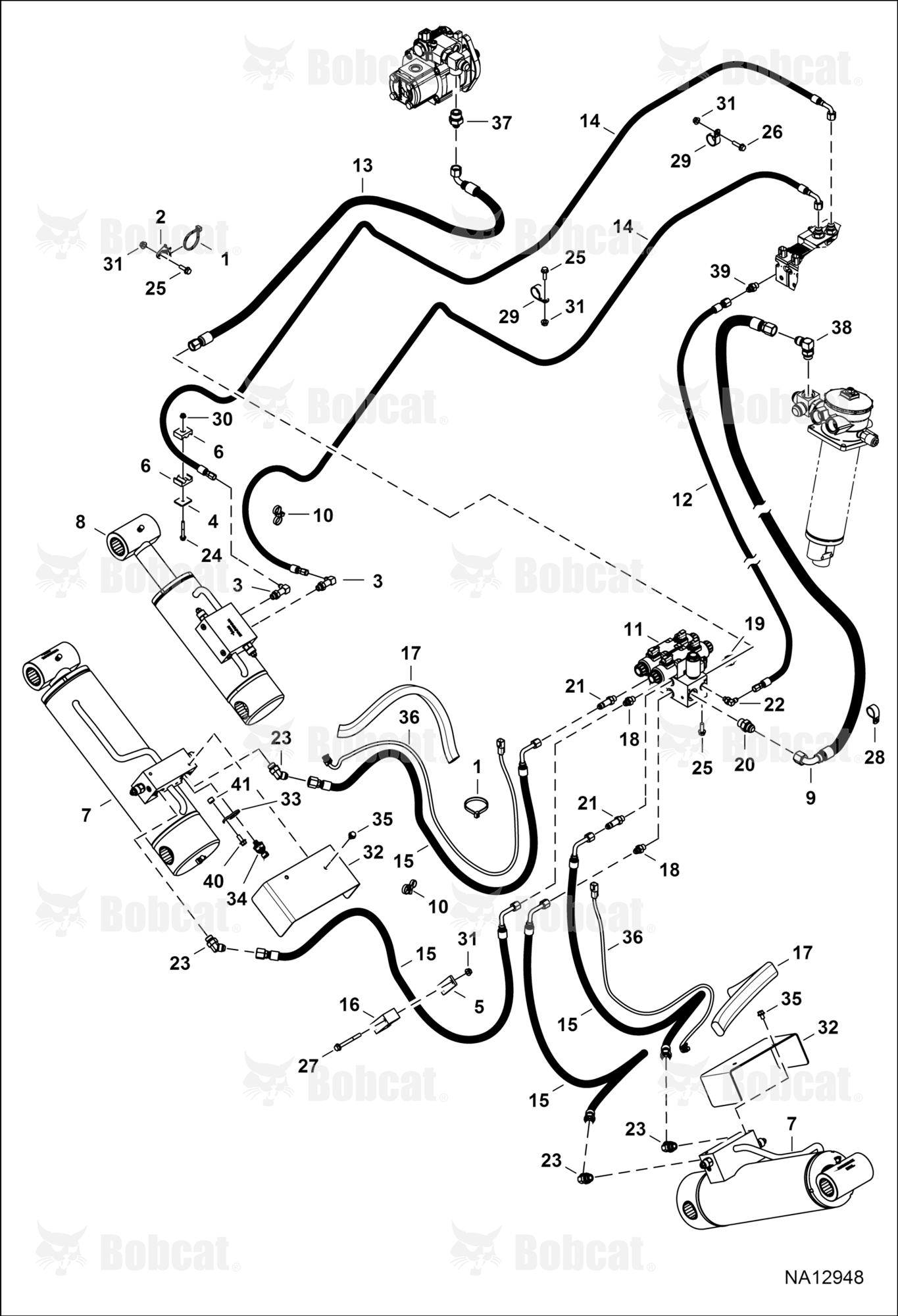Hydraulic Circuitry (Stabilizers) (Leveling)  B41D11001 - B41D16000