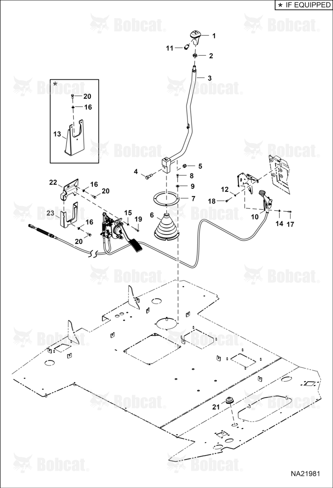 Operator Controls (Gear Shift Lever & Throttle Pedal)