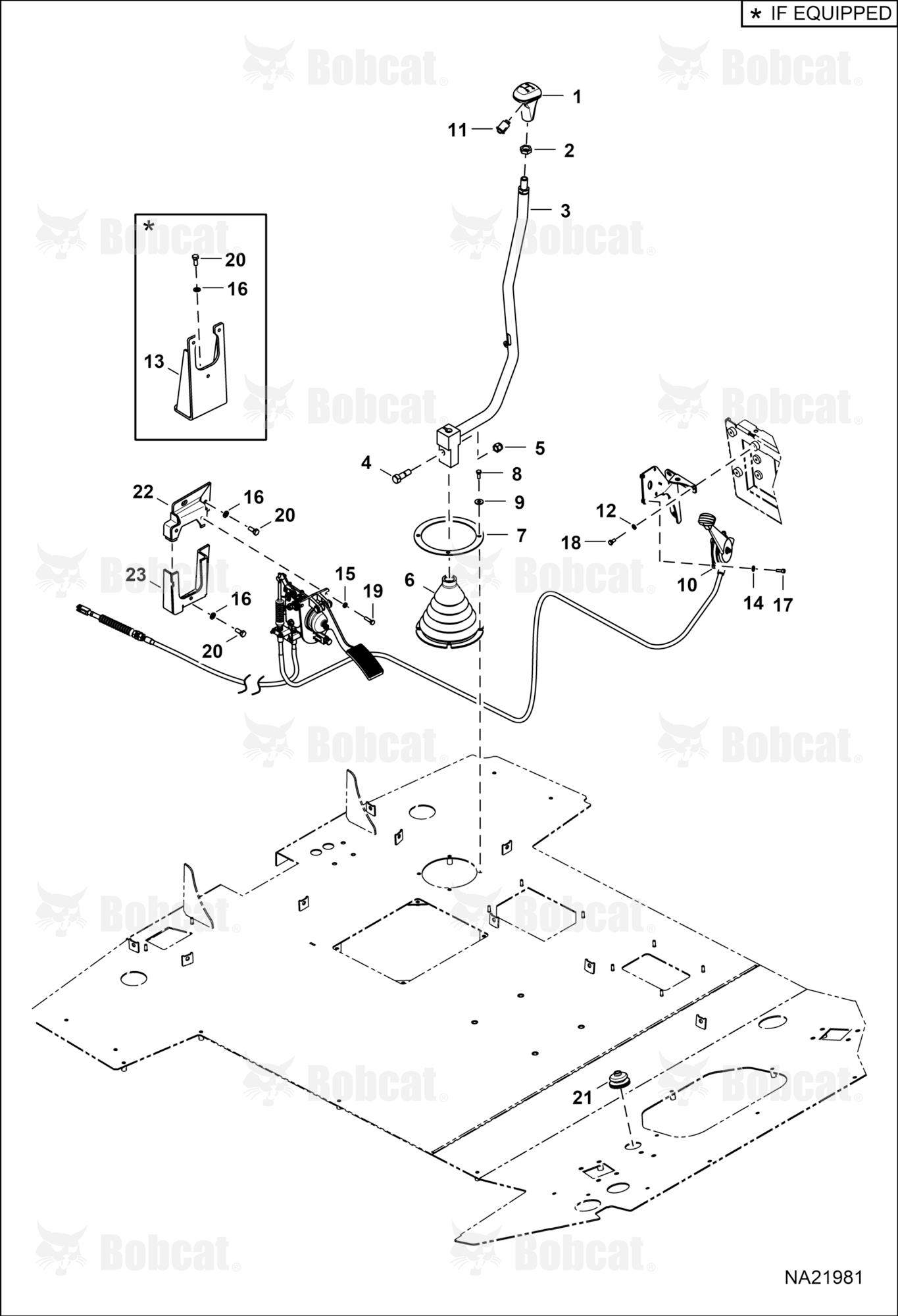 Operator Controls (Gear Shift Lever & Throttle Pedal)