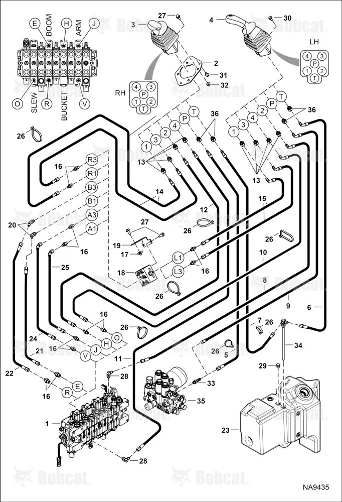 Hydraulic Circuitry (Pilot)(Manual)(ISO/STD)