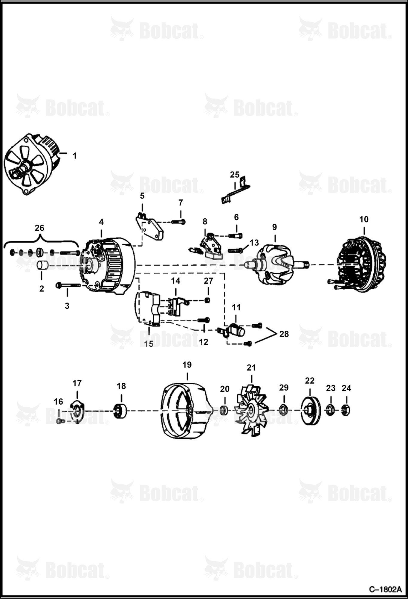 Alternator (Delco 1105070 or 1105422) (Open)