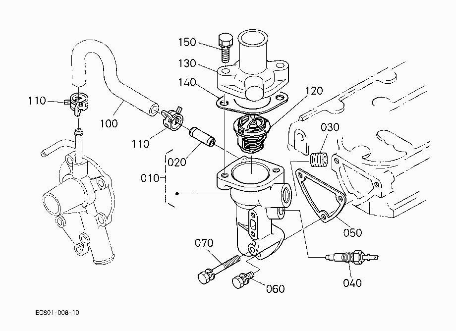 WATER FLANGE/THERMOSTAT