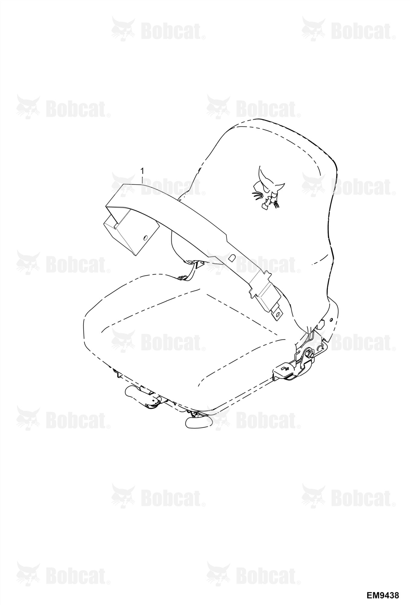 Seat Belt (3" Wide Retractable) (For Vinyl Suspension Seat)  AHMN22001 & Above