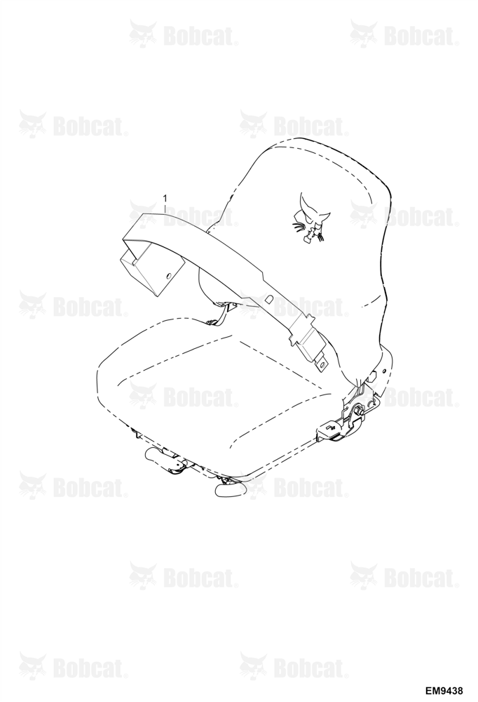 Seat Belt (3" Wide Retractable) (For Vinyl Suspension Seat) AHMN22001 & Above