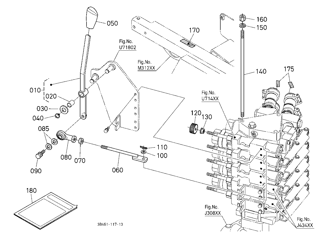 Auxiliary Control Valve Lever Kit (5Th) (W/G No.M8