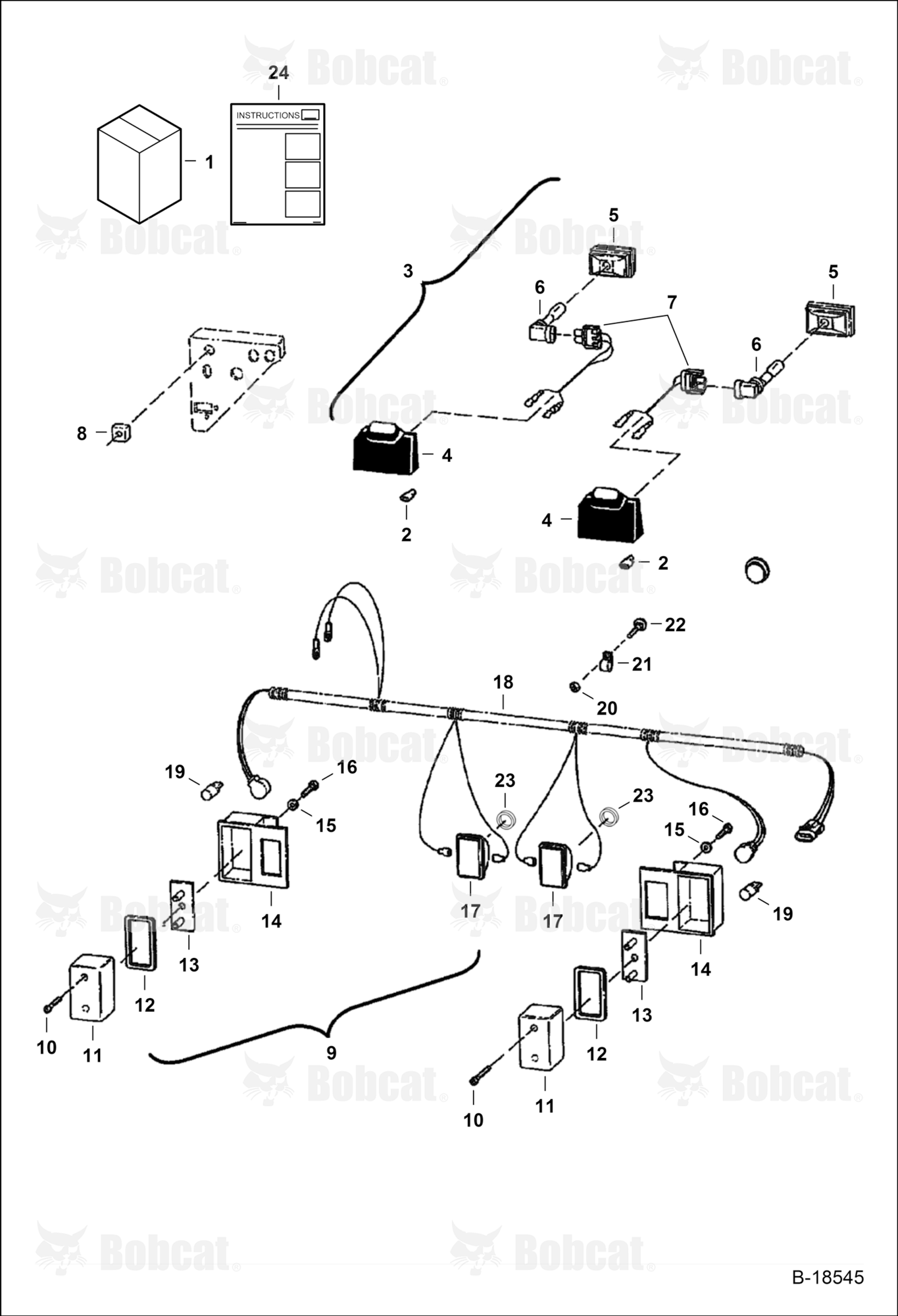 Light Kit (Front & Rear) (For One-Piece Rear Door) 514115366 - 514139999, 514213010 - 514239999