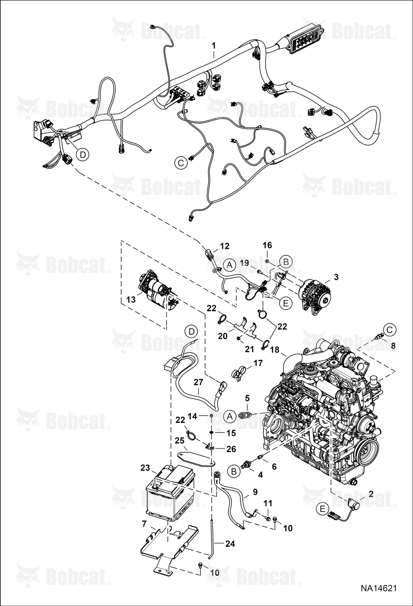 Engine Electrical Circuitry (Engine Sensors, Battery, ALT & Starter) (Magneton Starter)