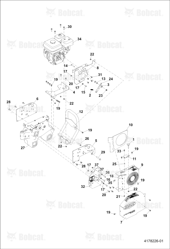 Engine and Guard Assembly  B6F111001 - B6F111999