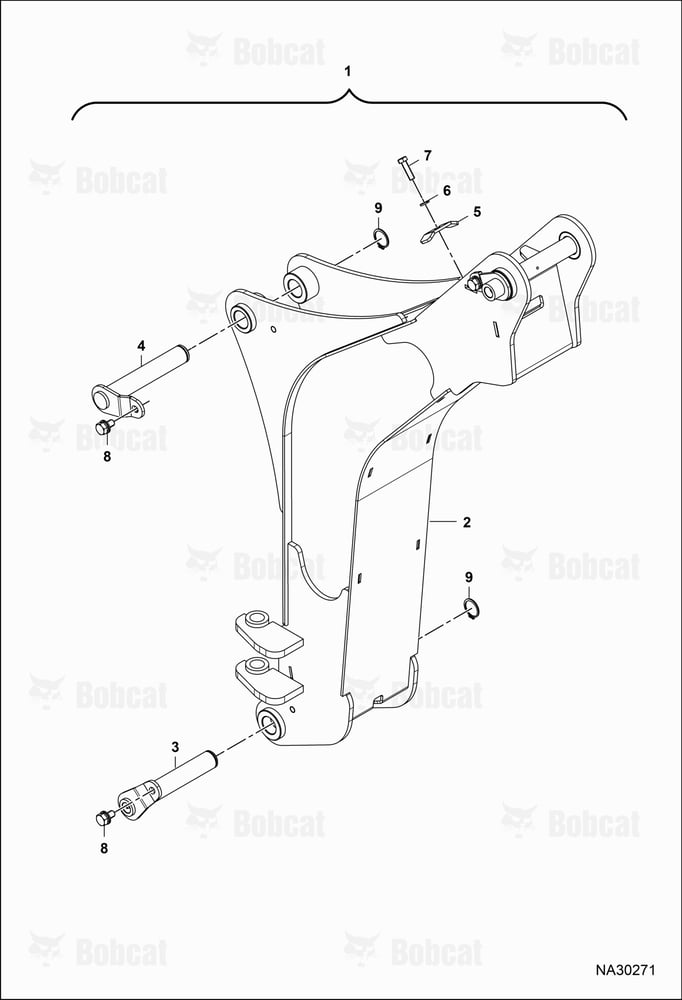 Tractor Backhoe BH67 (Boom Lower Assembly) B77F00101 & Above