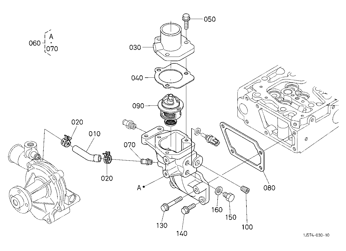 Water Flange And Thermostat