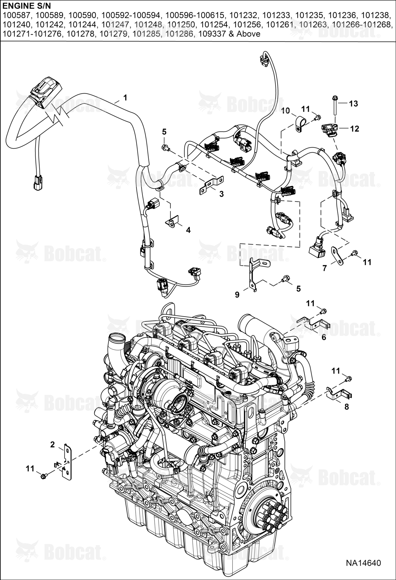 Engine Electrical Circuitry (Engine Harness, Sensors & Brackets))  Engine S/N See NOTE