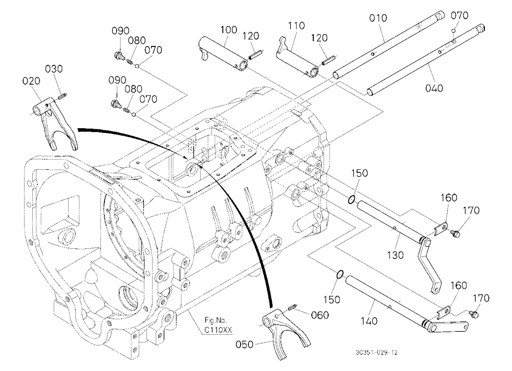 Range And Creep Gear Shift Fork